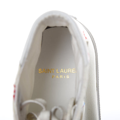 Saint Laurent Canvas Fun-Star Print Mens Bedford Hightop Sneakers 35.5 Cream 5 of 8