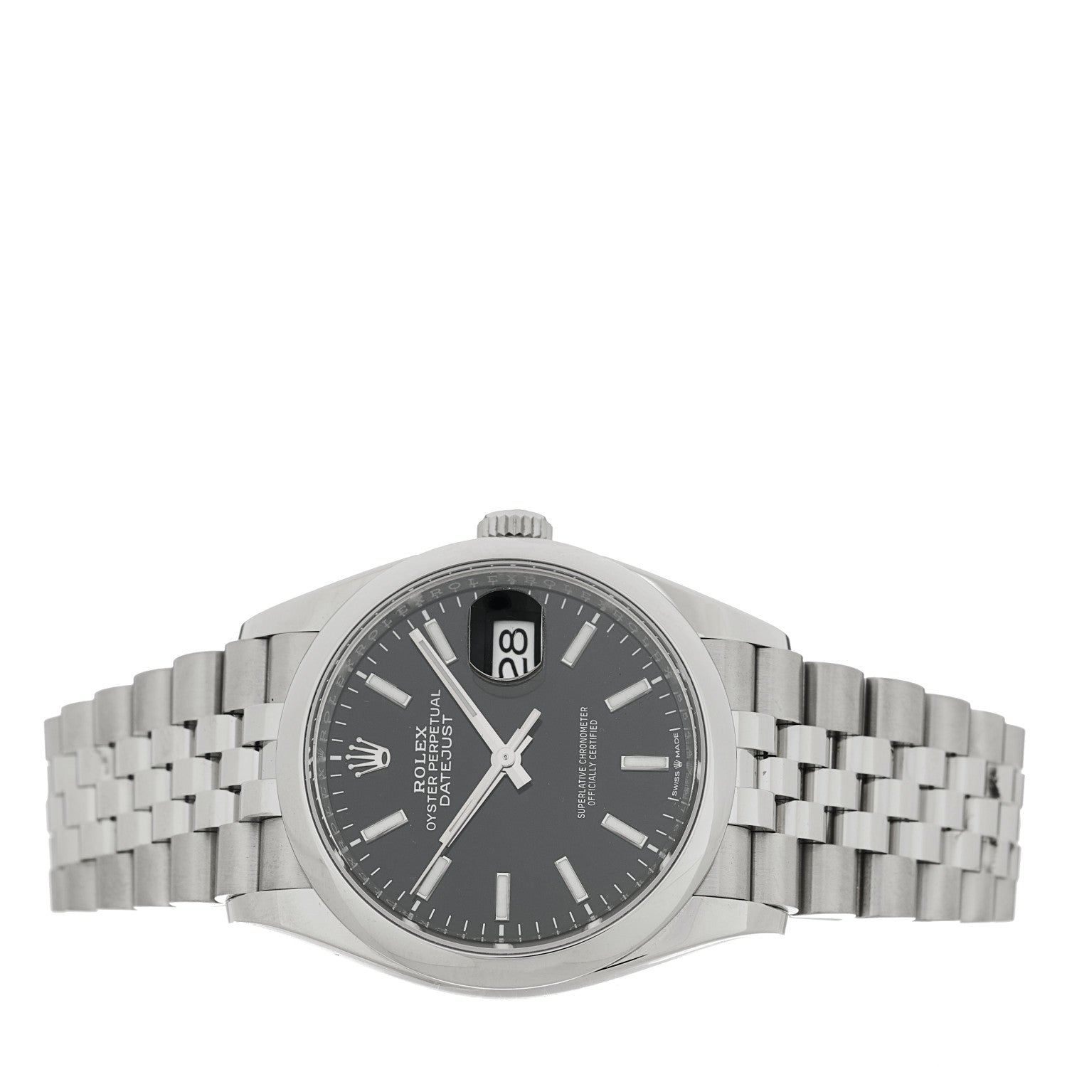 Rolex Stainless Steel 36mm Oyster Perpetual Datejust Watch Bright Black 126200 2 of 5