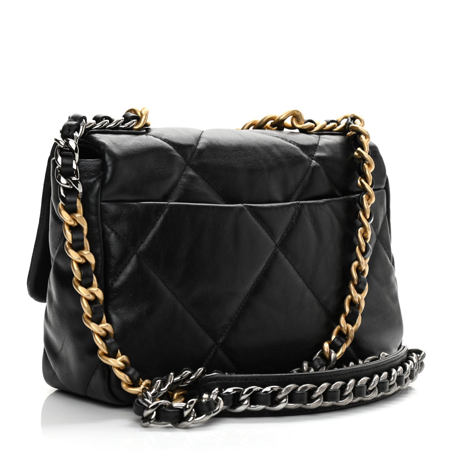 Goatskin Quilted Medium Chanel 19 Flap Black