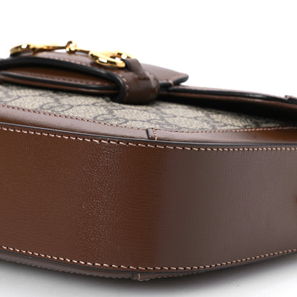 Gucci GG Supreme Monogram Web Mini Horsebit 1955 Shoulder Bag Beige Brown Sugar 10 of 11