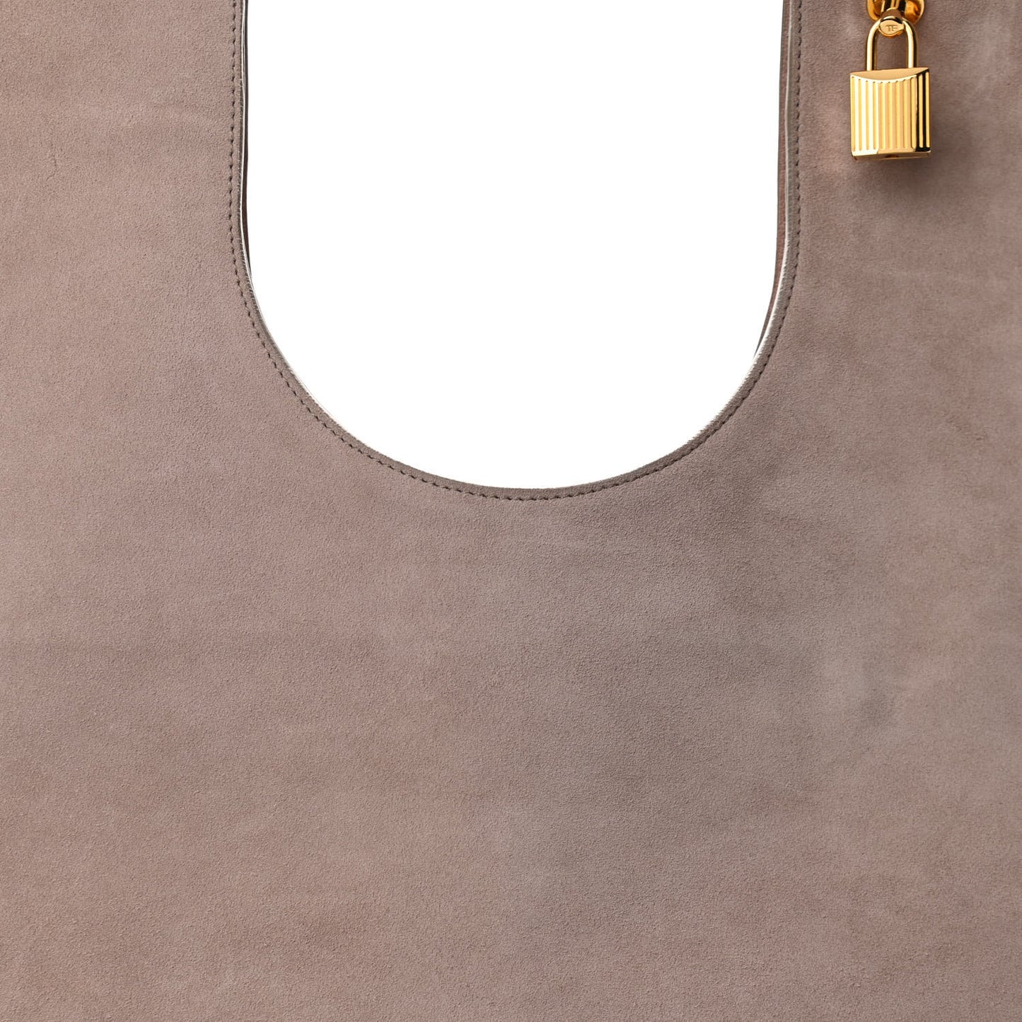 Suede Large Alix Padlock Zip Shoulder Bag Blush Nude