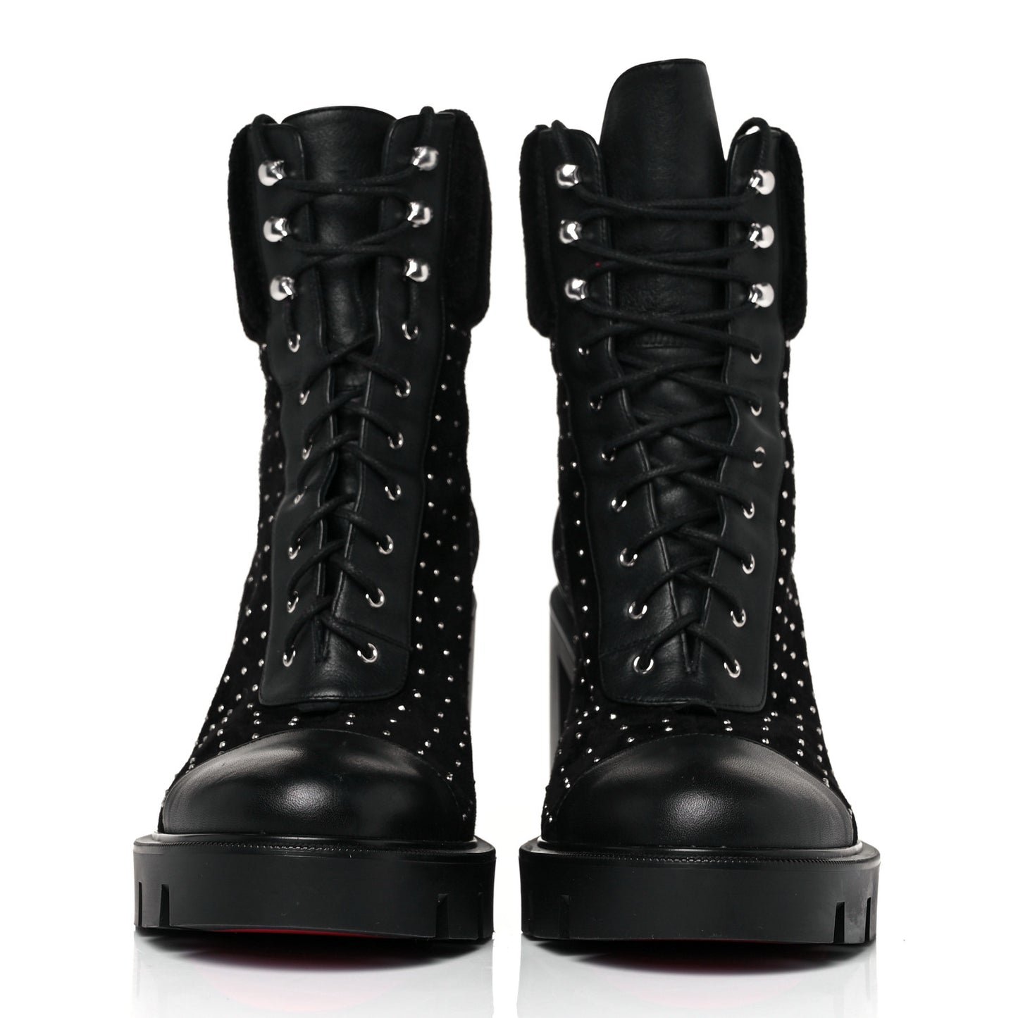 Calfskin Studded Dakita Lug 70 Boots 38 Black