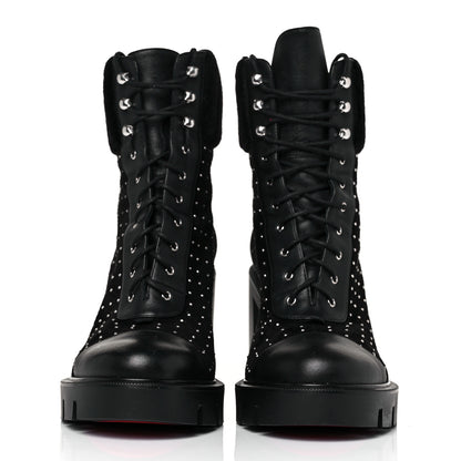 Christian Louboutin Calfskin Studded Dakita Lug 70 Boots 38 Black 2 of 7