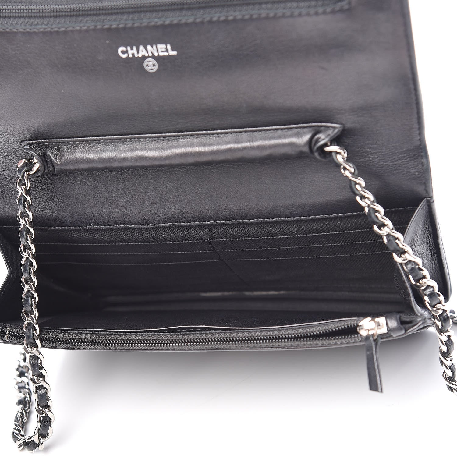 Chanel Caviar Timeless CC Wallet On Chain WOC Black 5 of 14