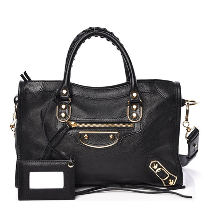Balenciaga Chevre Gold Metallic Edge Hardware S City Black 1 of 8