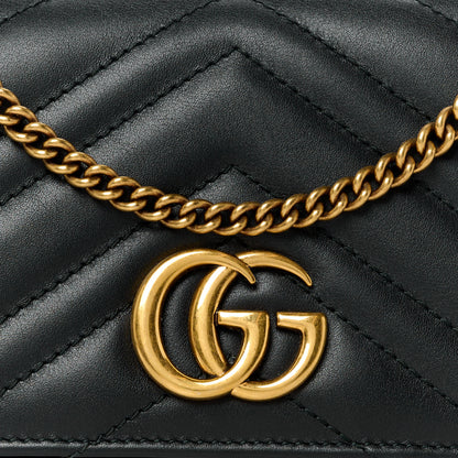 Gucci Calfskin Matelasse GG Marmont Mini Bag Black 7 of 9