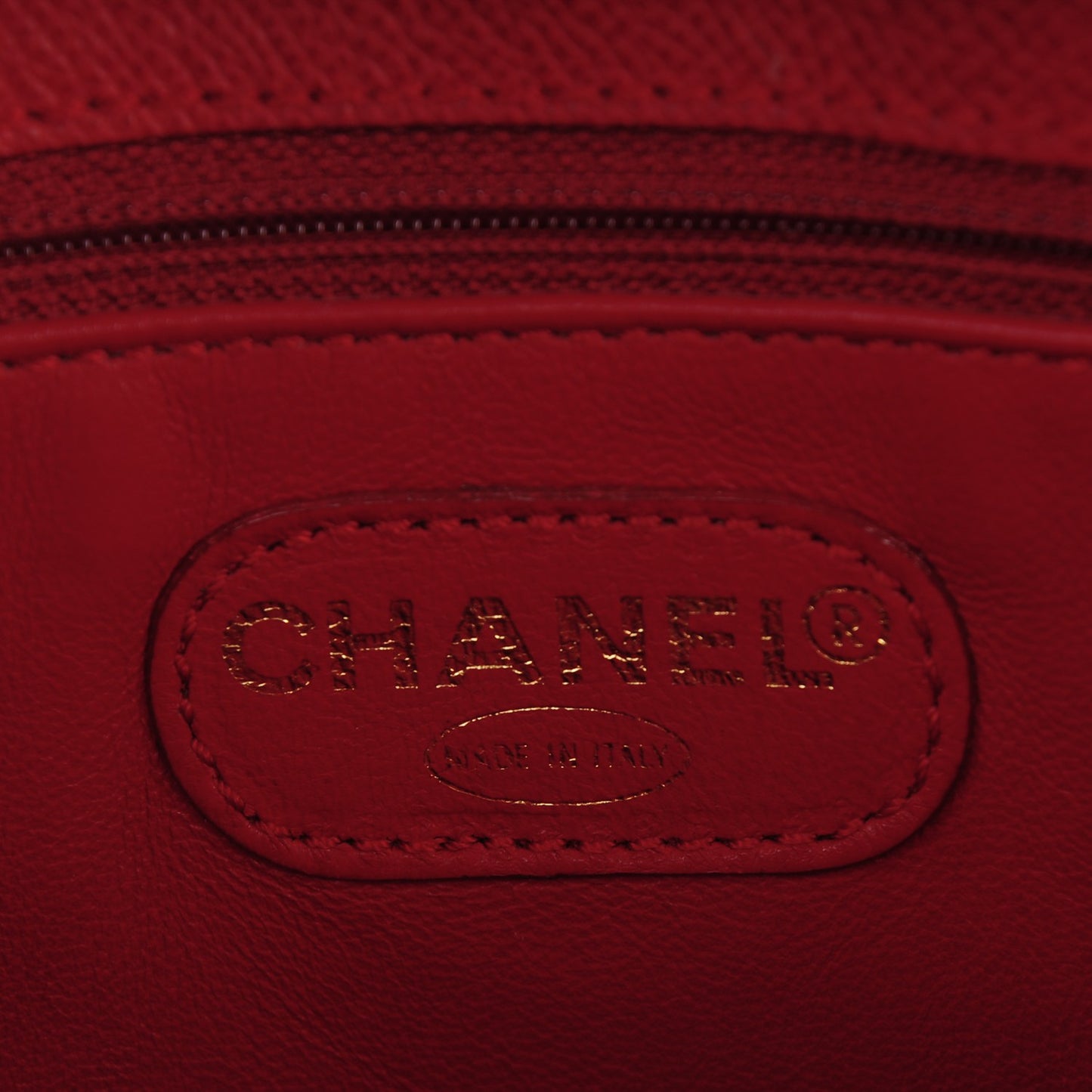 Grained Calfskin Shopping Tote Red