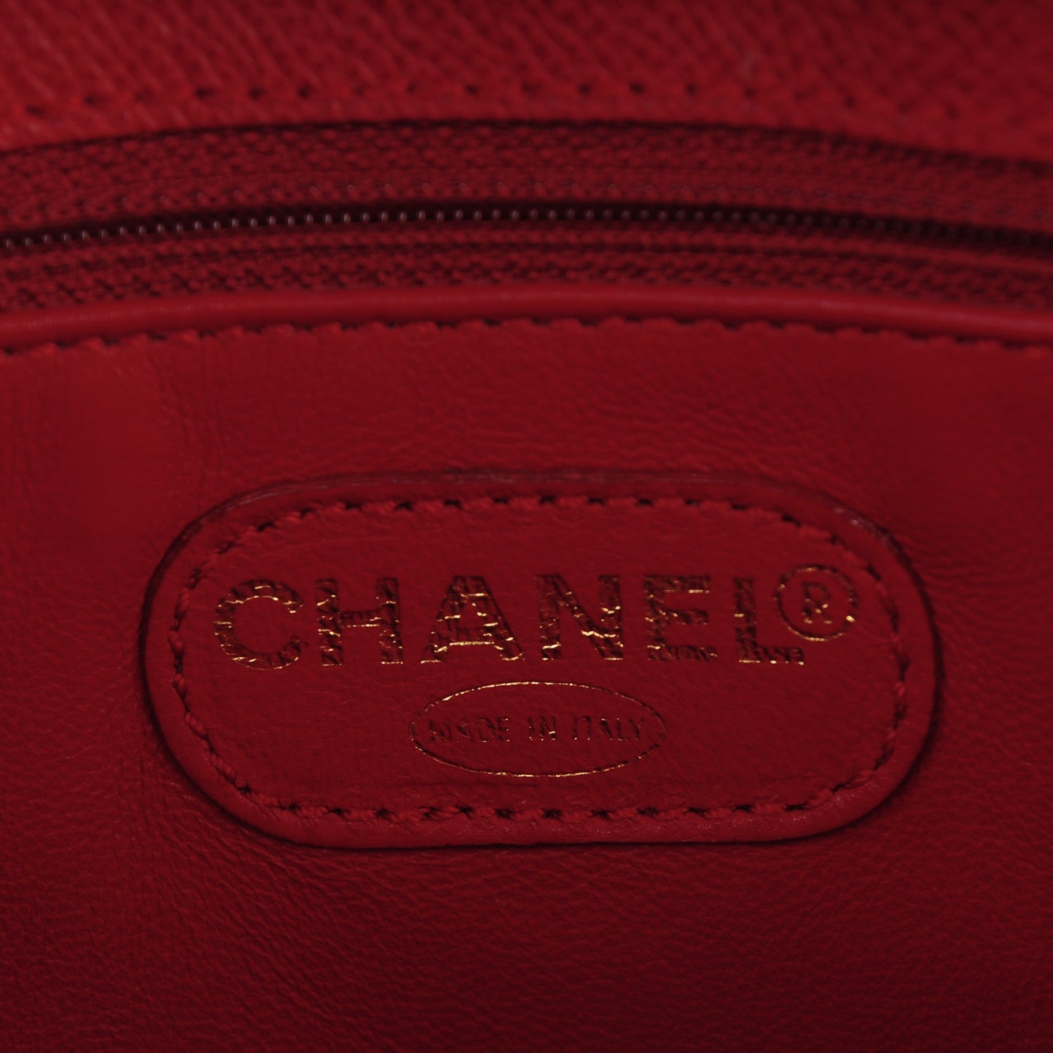 Chanel Grained Calfskin Shopping Tote Red 6 of 12