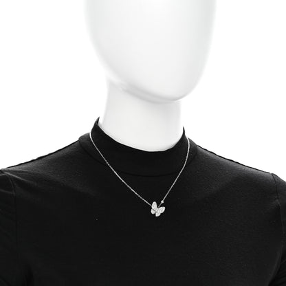 Van Cleef & Arpels 18K White Gold Diamond Two Butterfly Pendant Necklace 2 of 5
