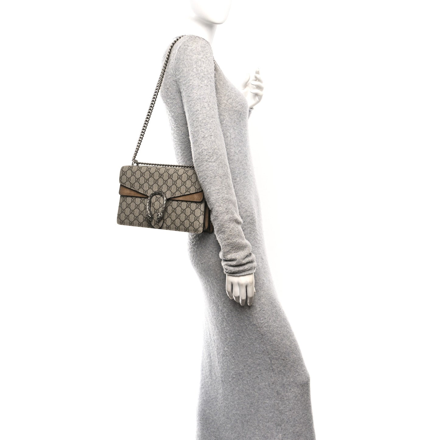 GG Supreme Monogram Small Dionysus Shoulder Bag Taupe