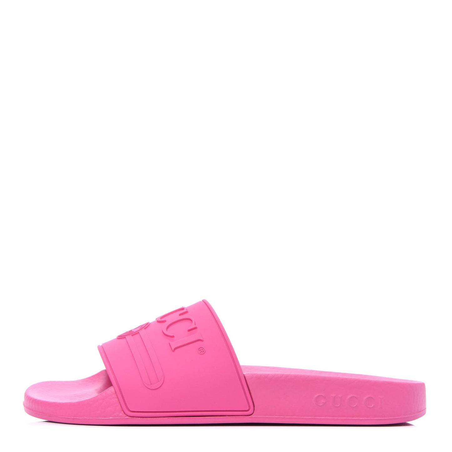 Rubber Womens Logo Slide Sandals 36 Fuchsia
