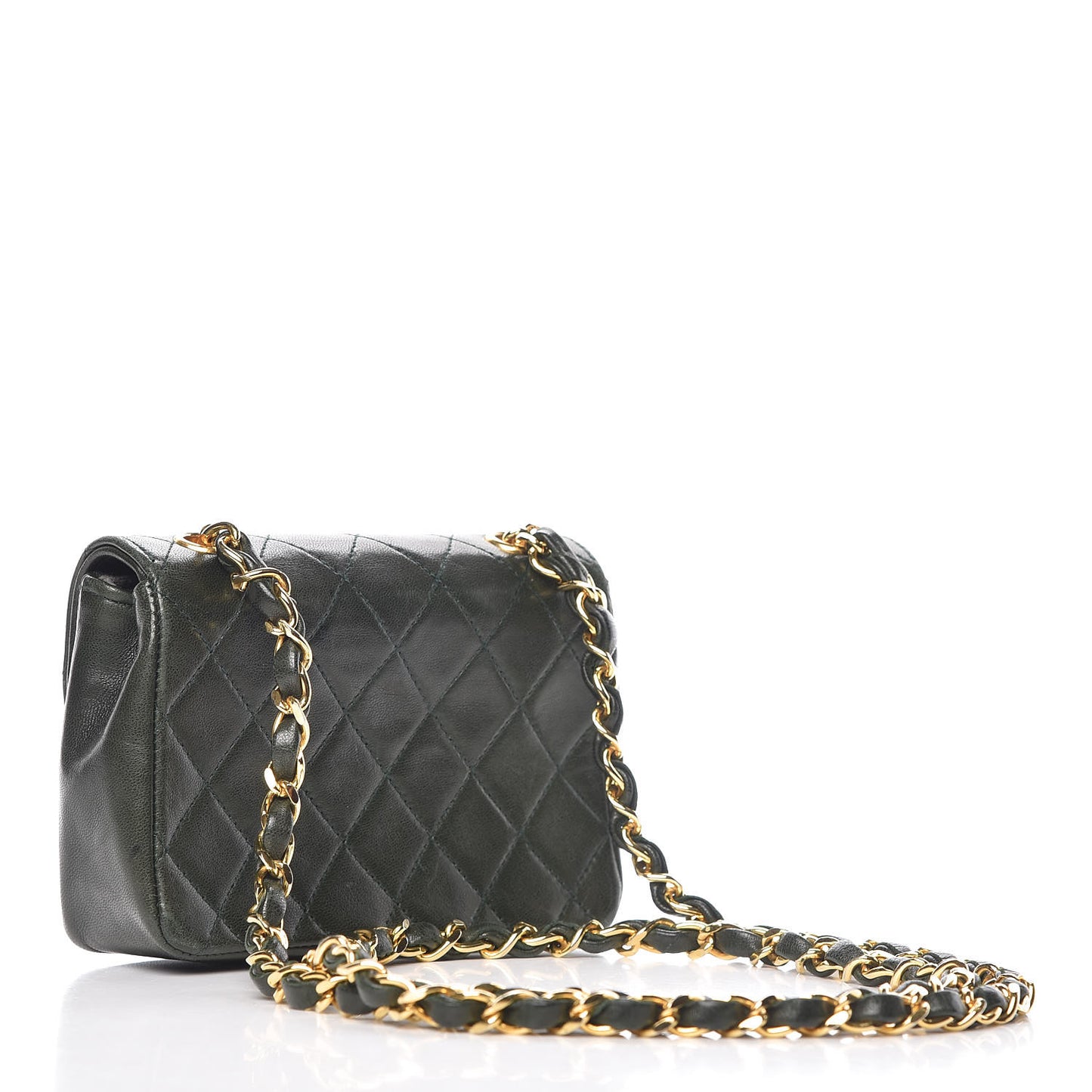 Lambskin Quilted Mini Flap Green