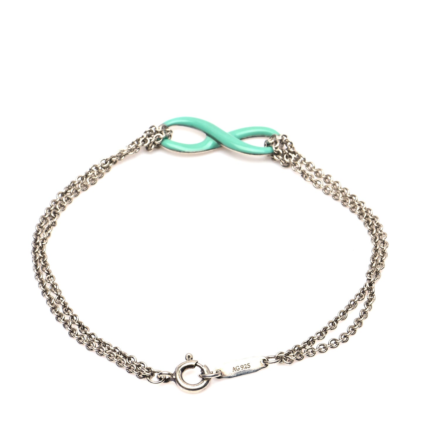 Sterling Silver Enamel Infinity Bracelet Blue