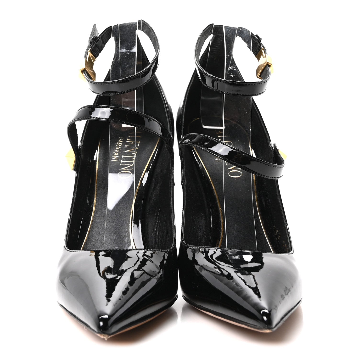 Valentino Garavani Patent Tiptoe Ankle Strap 100mm Pumps 41 Black 2 of 8
