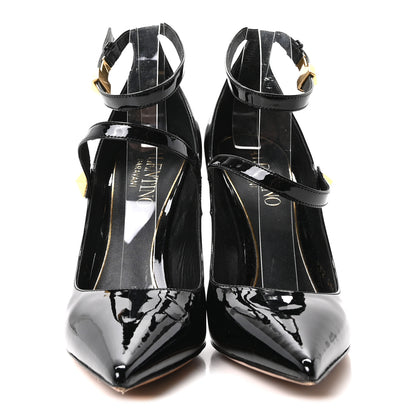 Valentino Garavani Patent Tiptoe Ankle Strap 100mm Pumps 41 Black 2 of 8
