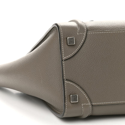 Celine Drummed Calfskin Micro Luggage Souris 12 of 13