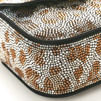 Versace Satin Crystal Studded Leopard Mini La Medusa Bag Black 8 of 9