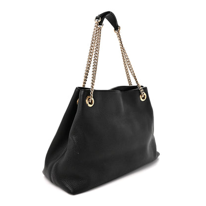 Gucci Pebbled Calfskin Medium Soho Chain Shoulder Bag Black 1 of 10