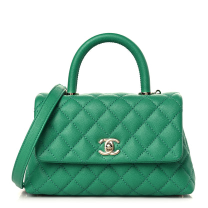 Chanel Caviar Quilted Mini Coco Handle Flap Green 1 of 9