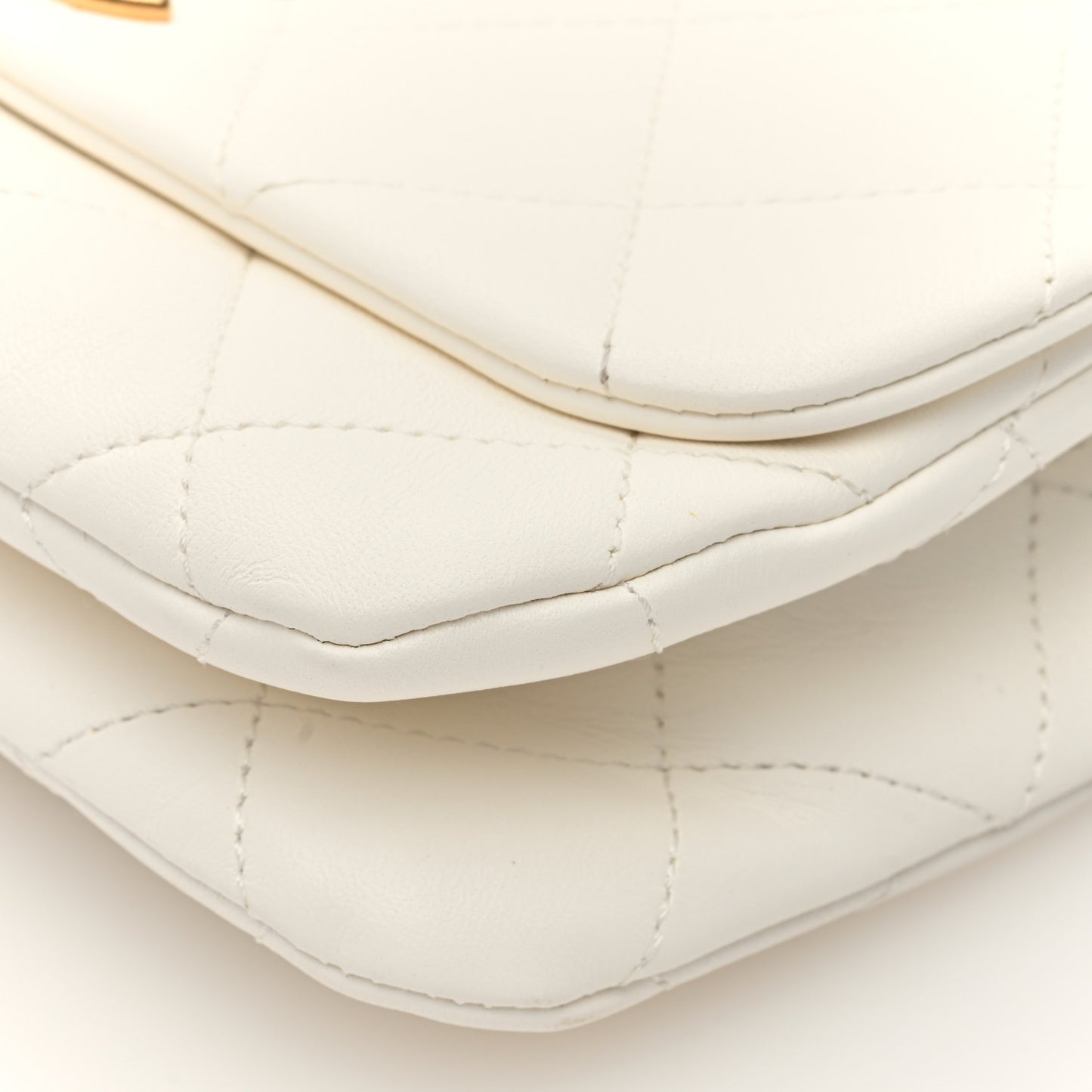 Lambskin Quilted Small Color Match Flap White Multicolor
