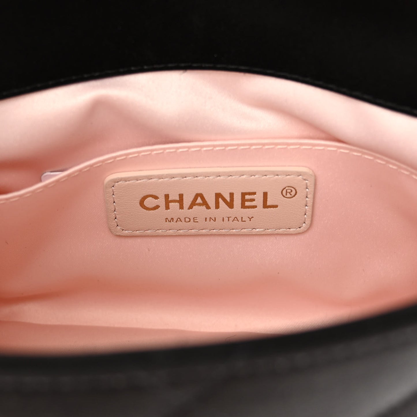 Satin Quilted Mini Logo Flap With Handle Black