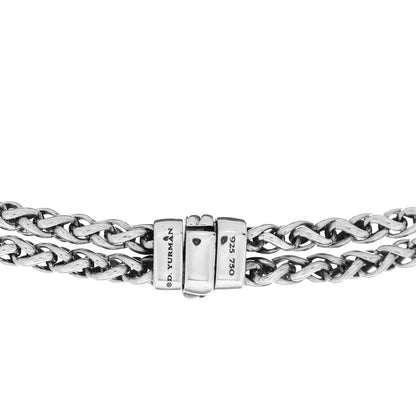 David Yurman Sterling Silver 18K Yellow Gold 8mm Double Wheat Chain Necklace 4 of 4