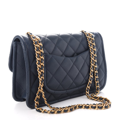 Chanel Caviar Quilted Medium Sweet Classic Flap Navy Blue 3 of 9