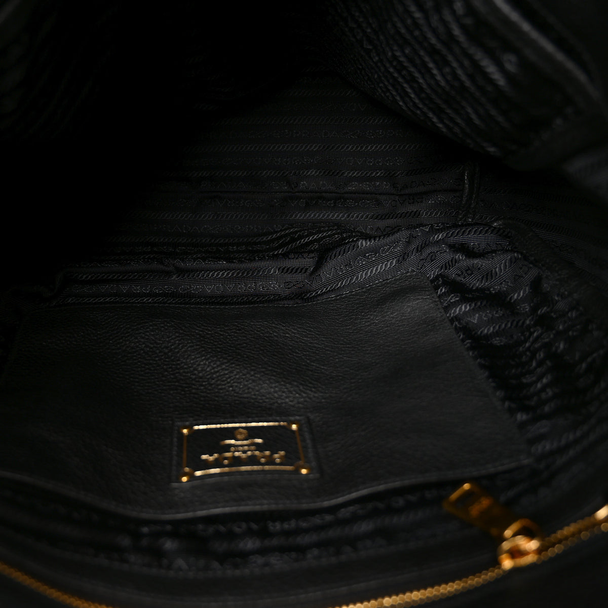 Prada Vitello Daino Shopping Tote Black 5 of 9