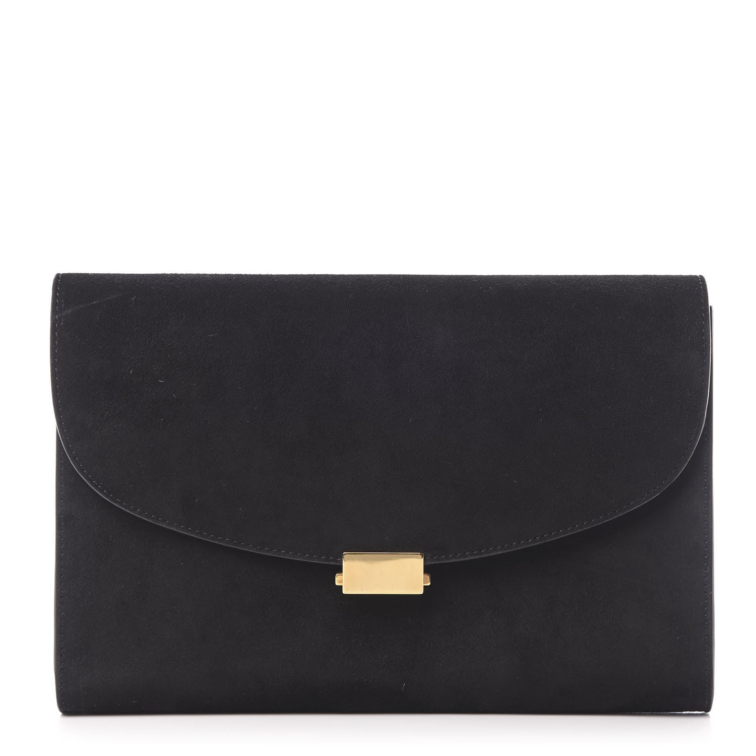 Mansur Gavriel Suede Envelope Flat Clutch Black 1 of 8