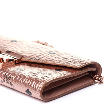 MCM Metallic Visetos Patricia Wallet On Chain Champagne Gold 7 of 11
