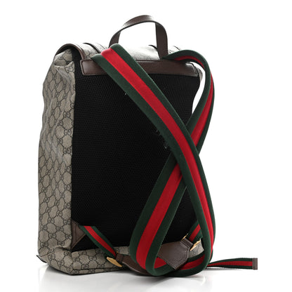 Gucci Soft GG Supreme Monogram Neo Vintage Double Buckle Backpack Beige New Acero Crop 3 of 9
