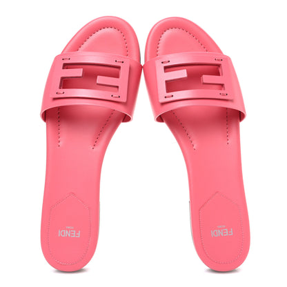 Fendi Vitello Cuoio Baguette Flat Slide Sandals 40 Pink Dalia 2 of 10