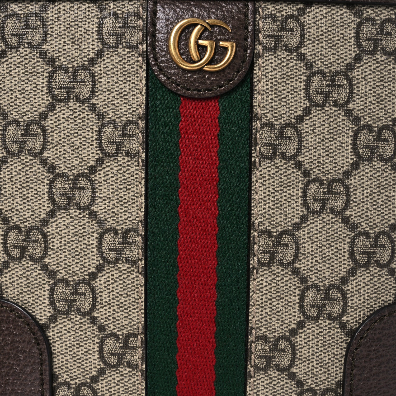 Gucci GG Supreme Monogram Ophidia Small Bucket Crossbody Bag Beige Ebony 8 of 10