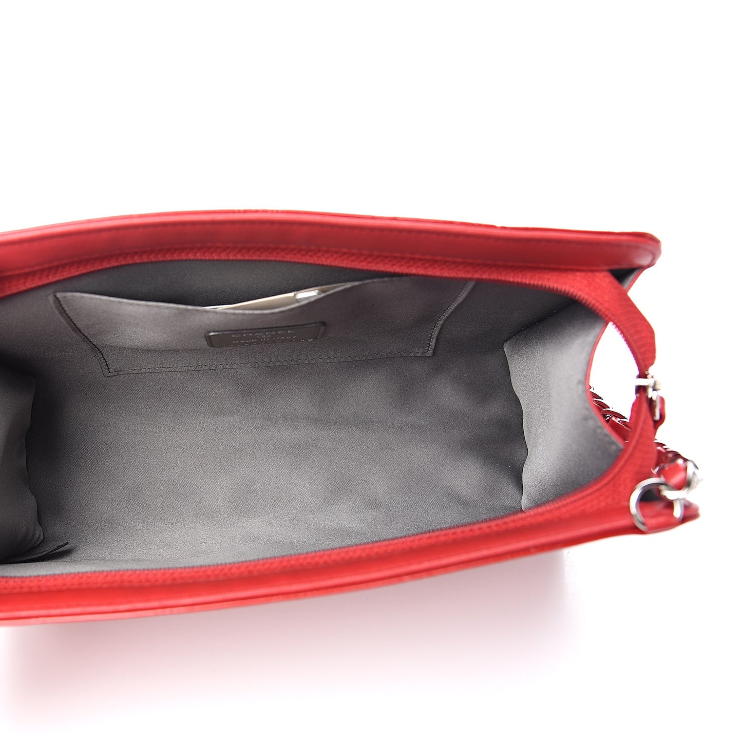 Patent Calfskin Lucky Symbols Pochette Red