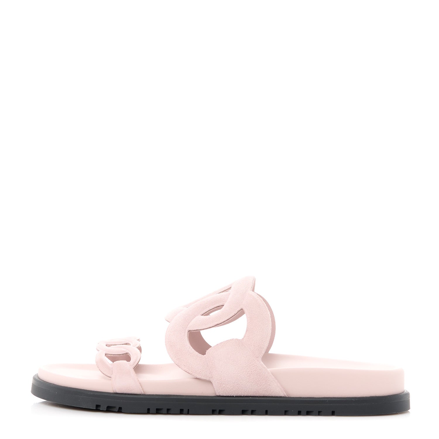 Hermes Suede Goatskin Extra Sandals 38 Rose Porcelain 1 of 9