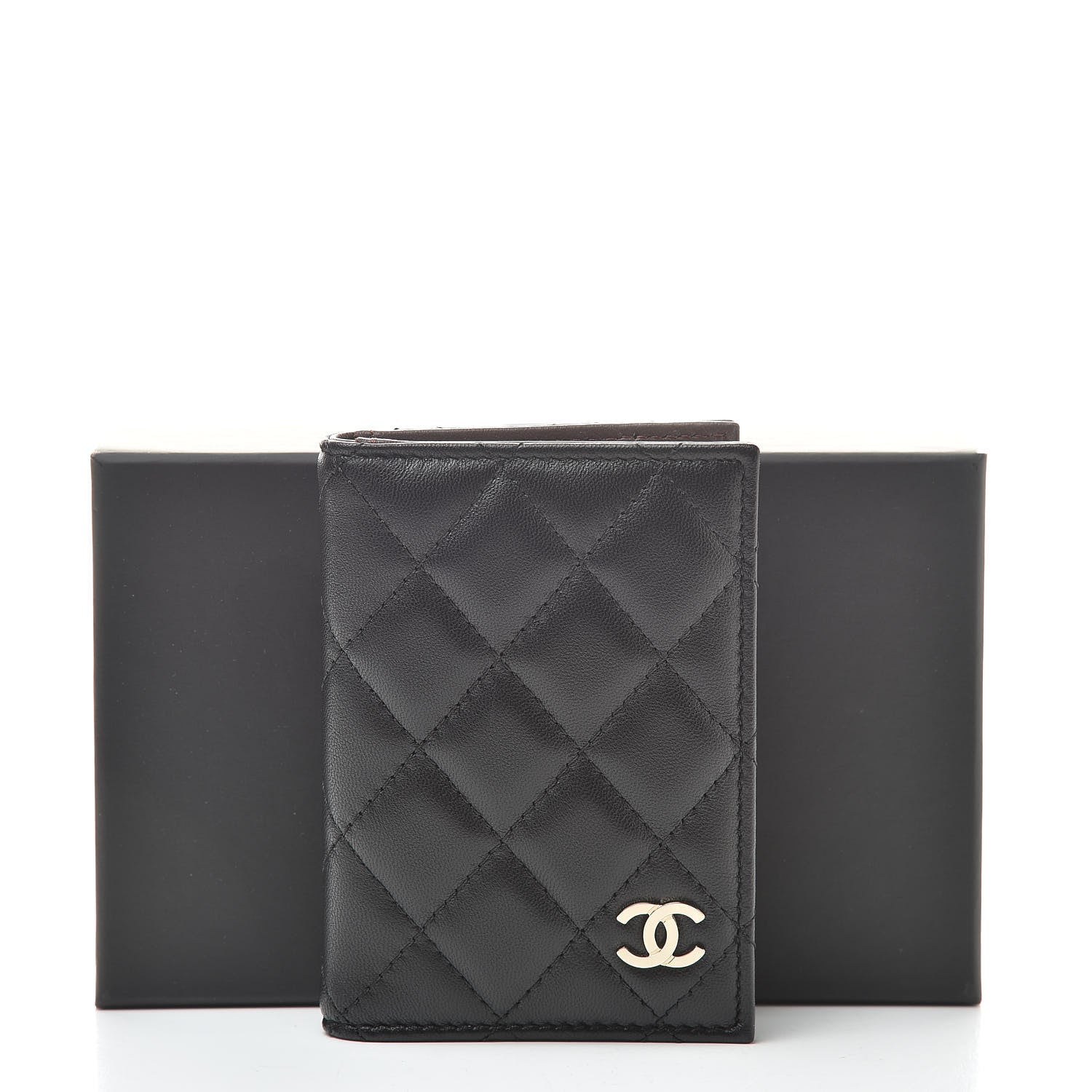 Chanel Lambskin Quilted Card Holder Wallet Black 8 of 8
