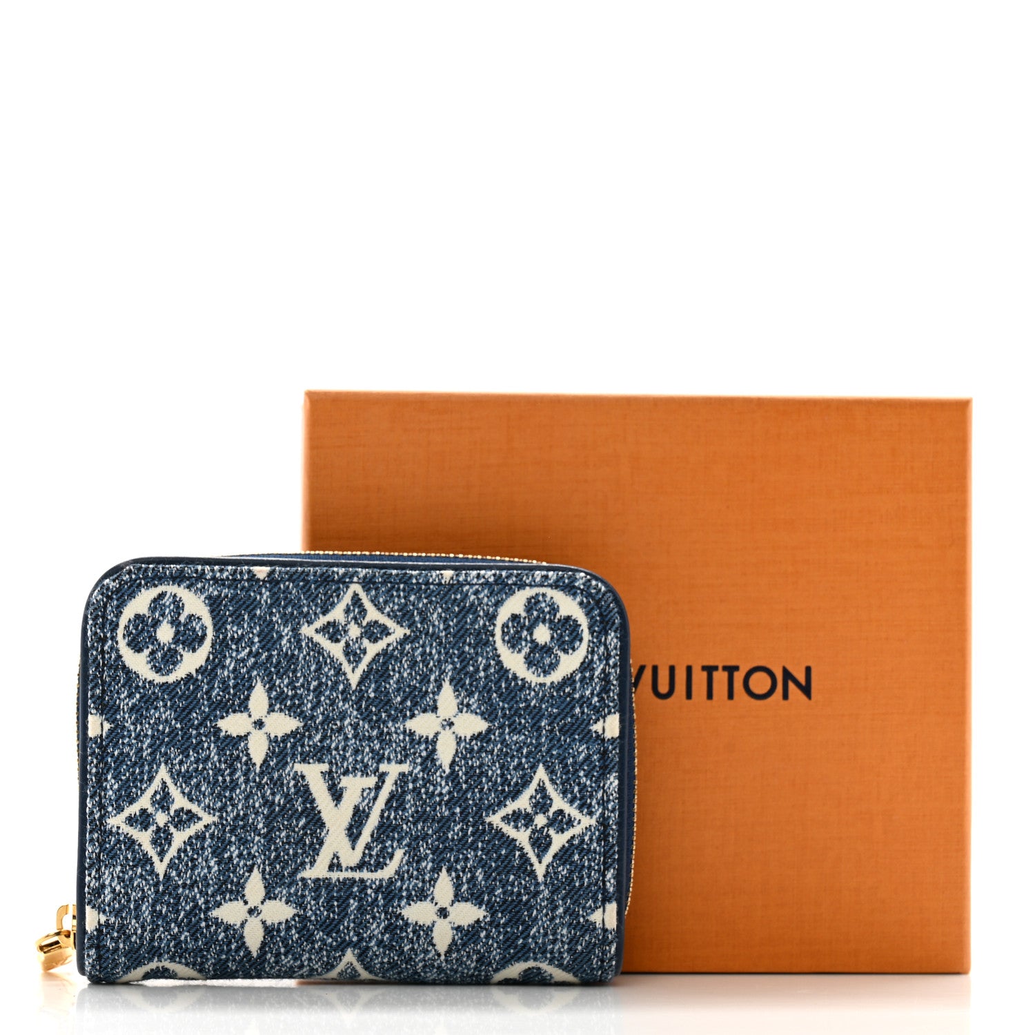 Louis Vuitton Denim Monogram Jacquard Zippy Coin Purse Bleu 9 of 9