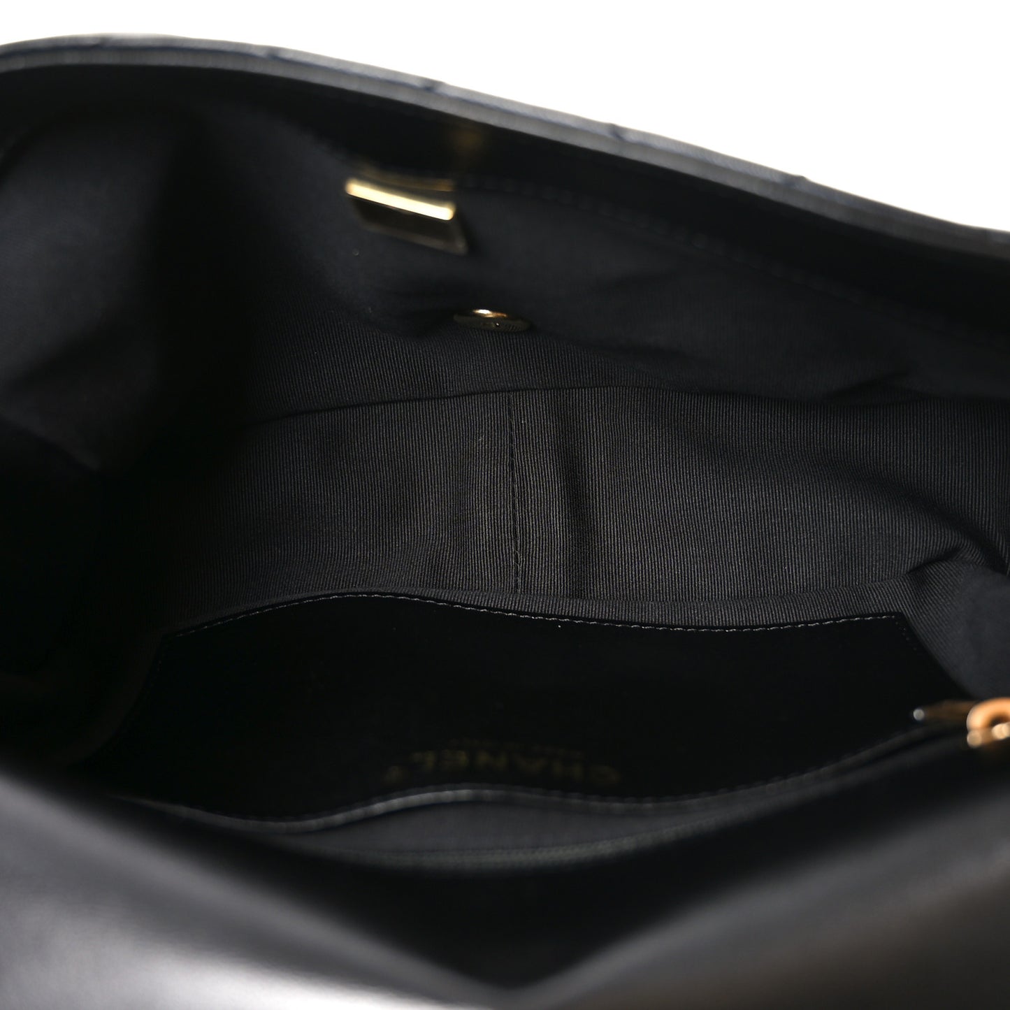 Lambskin Quilted Large CC Funky Town Flap Black