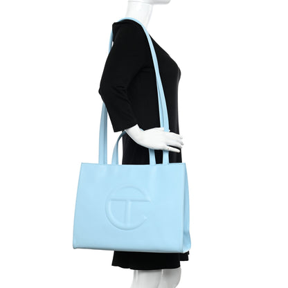 Telfar Vegan Leather Medium Shopping Bag Pool Blue 2 of 11