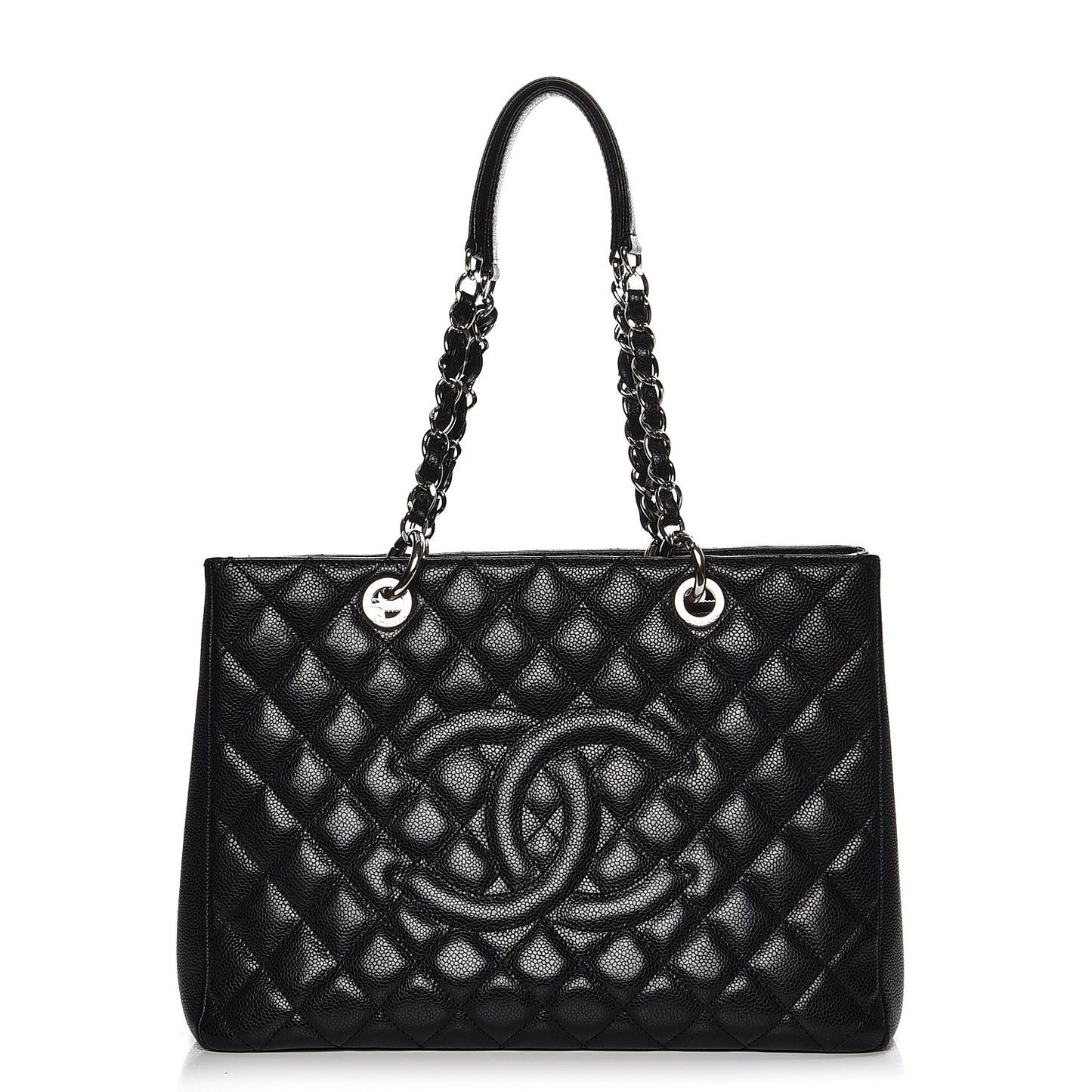 Caviar Quilted Grand Shopping Tote GST Black
