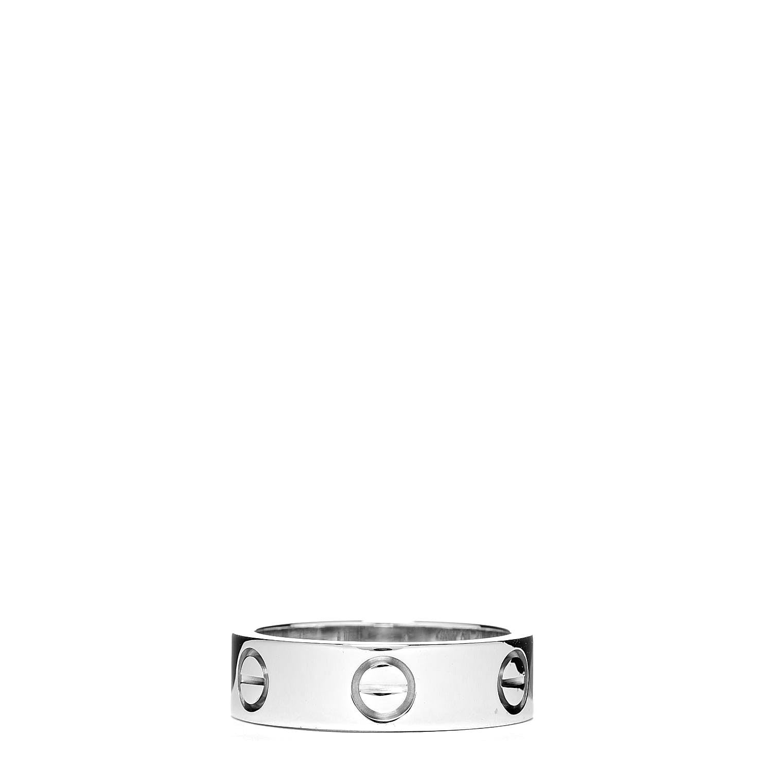 Cartier 18K White Gold 5.5mm LOVE Ring 50 5.25 1 of 4