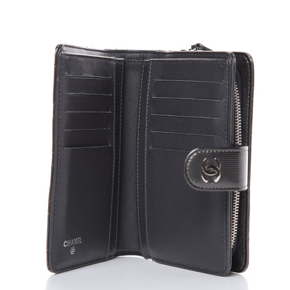 Chanel Striated Patent Quilted Zipped Pocket Wallet Dark Grey 5 of 8