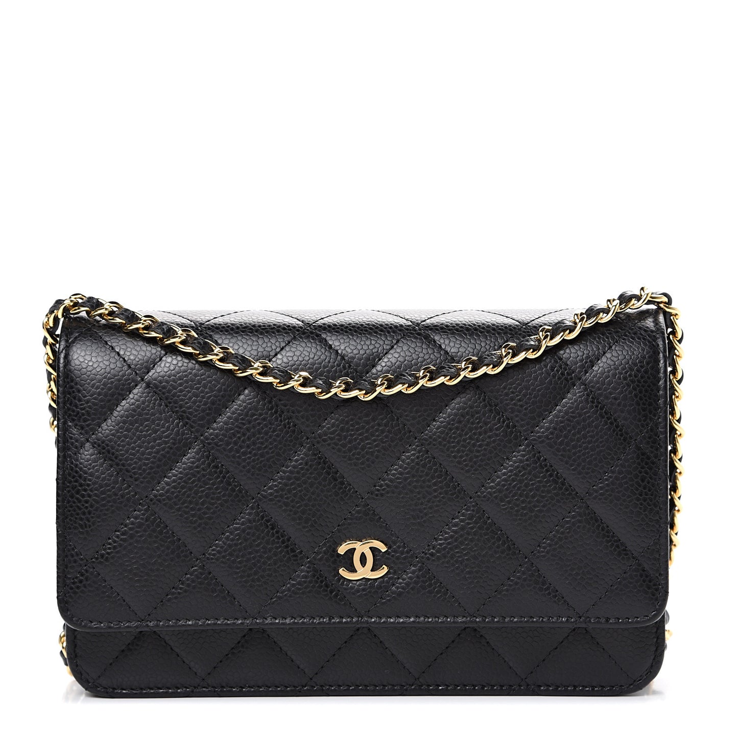 Caviar Quilted Wallet On Chain WOC Black