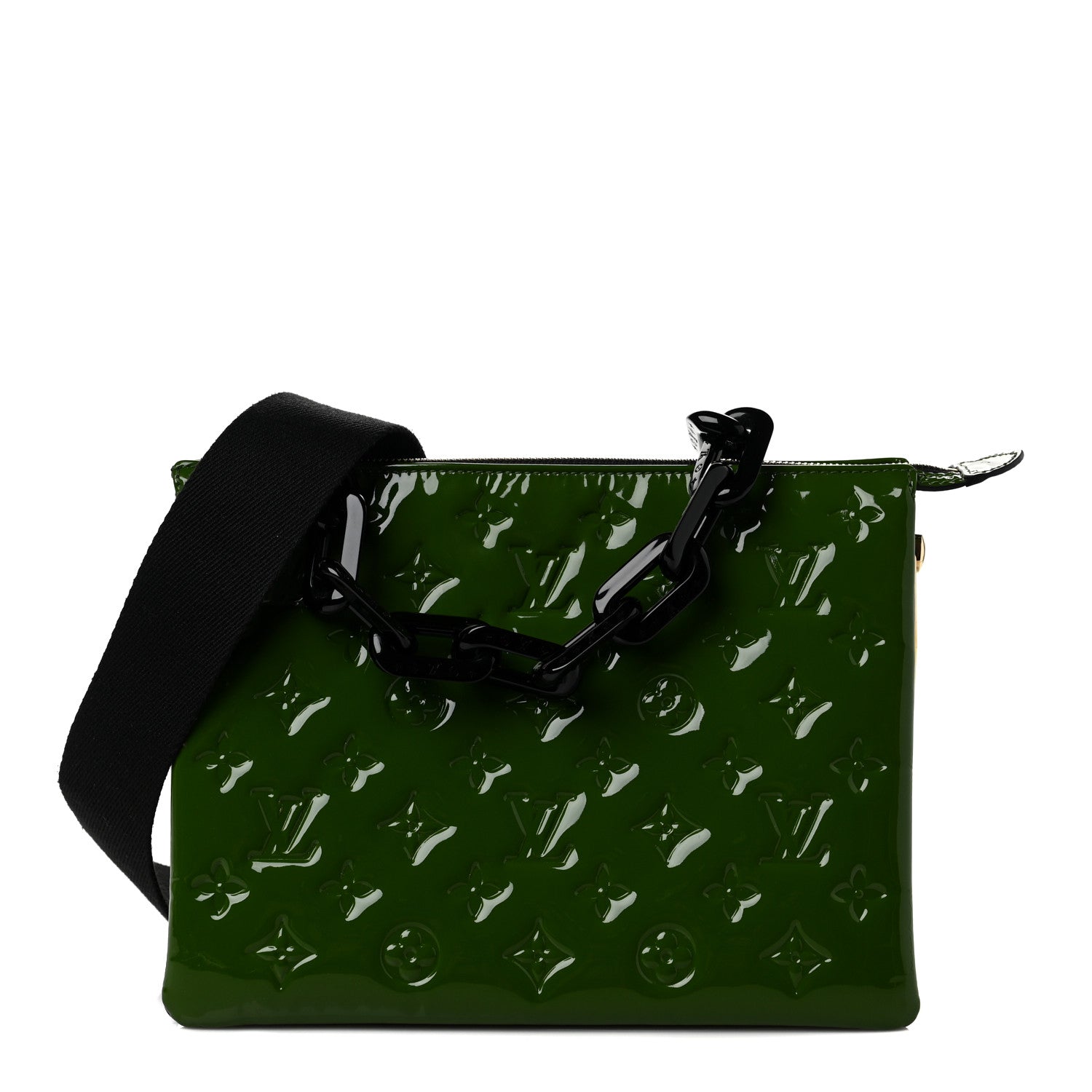 Louis Vuitton Patent Embossed Monogram Coussin PM Green Black 1 of 8