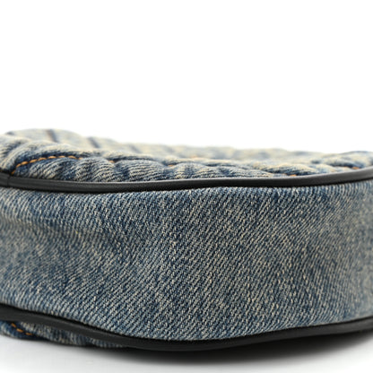 Saint Laurent Denim Quilted Monogram Round Crossbody Bag Rodeo Blue 10 of 10