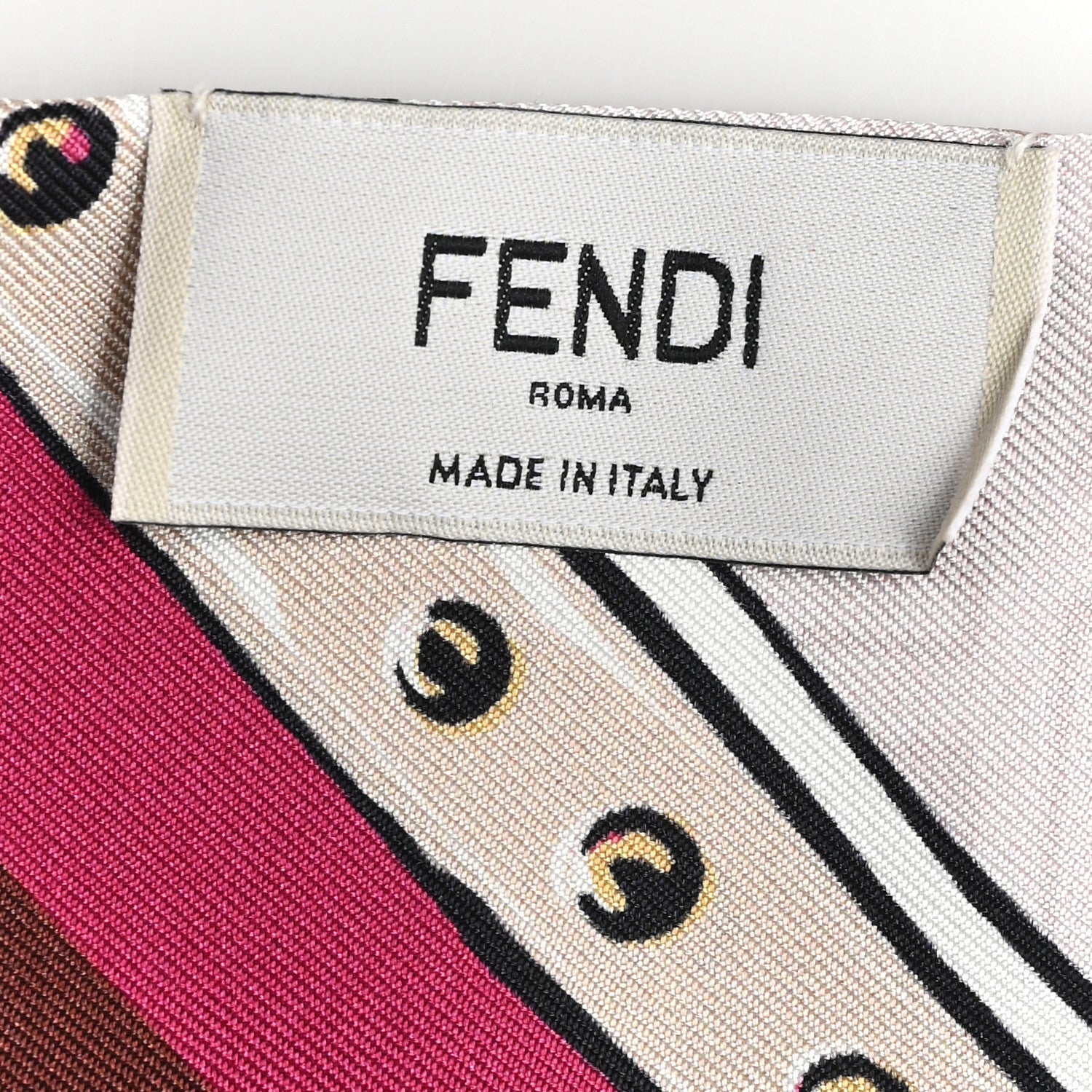 Fendi Silk Bag Print Wrappy Scarf Beige Multicolor 3 of 4