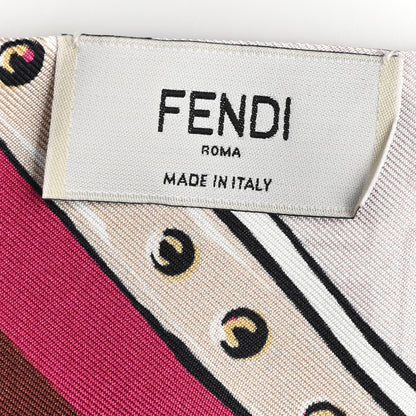 Fendi Silk Bag Print Wrappy Scarf Beige Multicolor 3 of 4