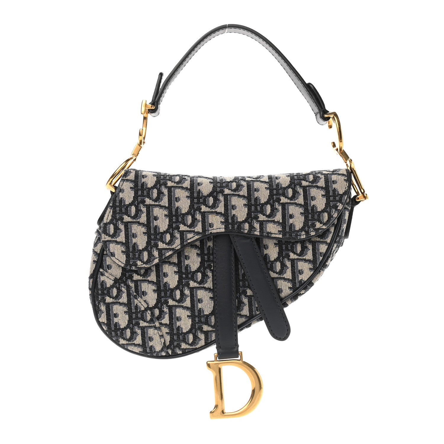 Christian Dior Oblique Mini Saddle Bag Blue 1 of 8
