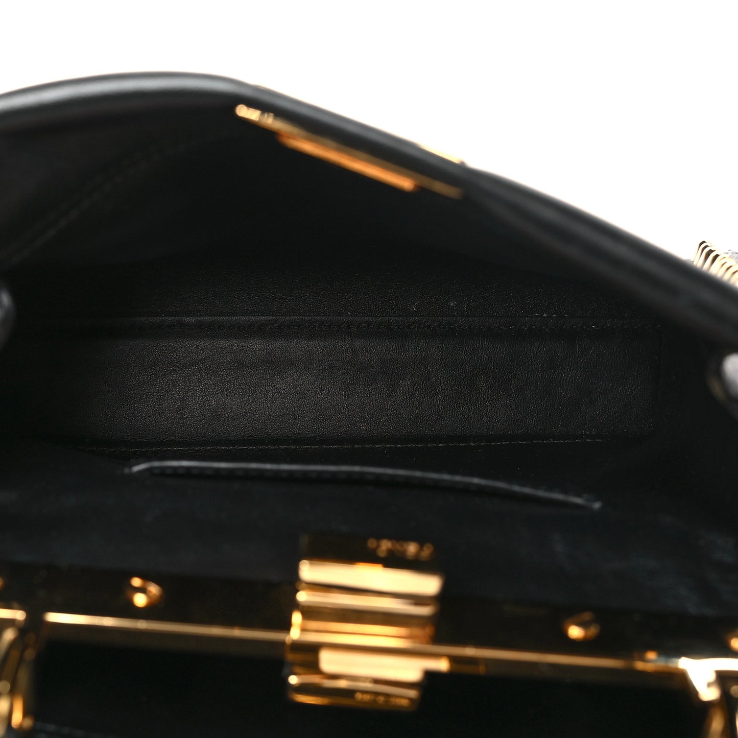 Vitello Seta Shiny Nappa Scalloped Studded Mini Peekaboo Iconic Satchel Black