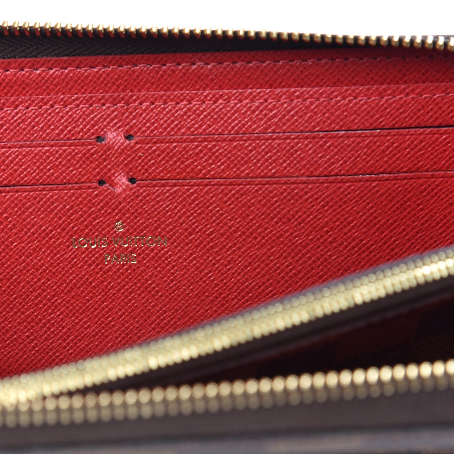 Damier Ebene Clemence Wallet Cherry